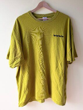 Vibrant Lime Green Embroidered Horse Boxy Tee - 2XL